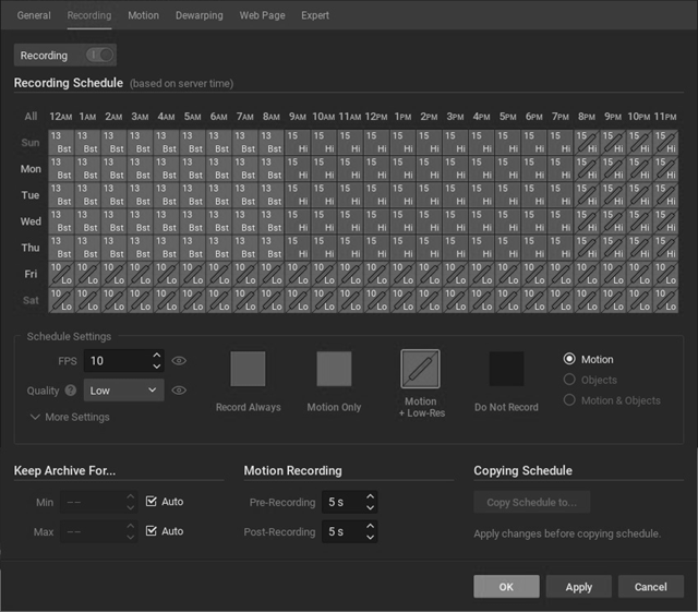Setting a Recording Schedule - 1